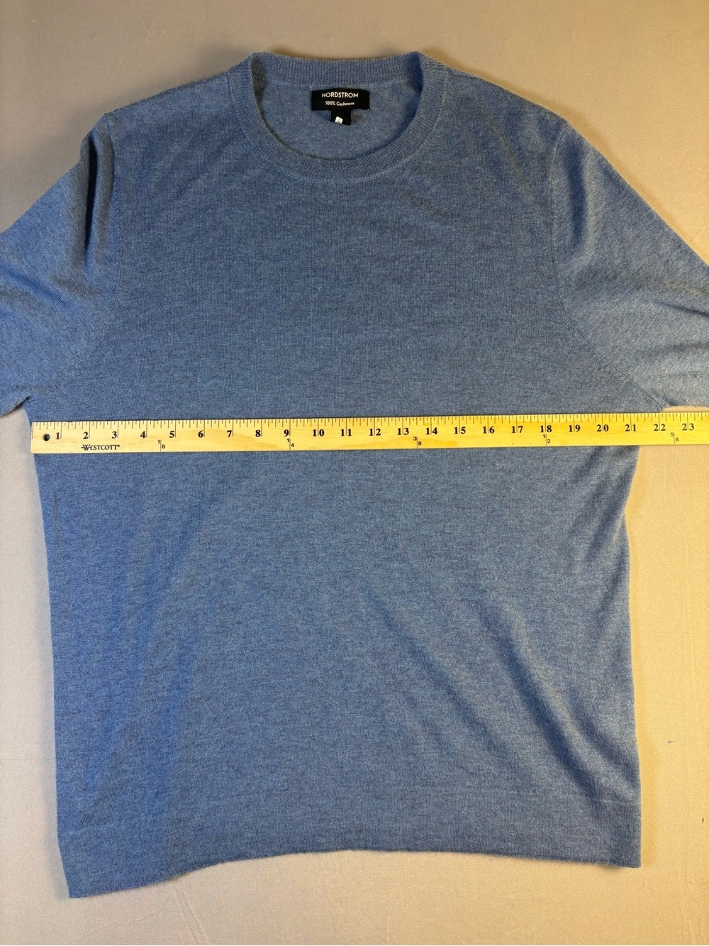 Nordstrom 100% Cashmere Crewneck Sweater - Heather Blue Size Large - Picture 4 of 6